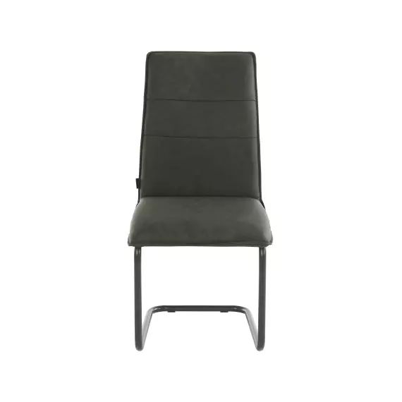 Lot de 2 chaises de salle à manger rembourrées en PU anthracite