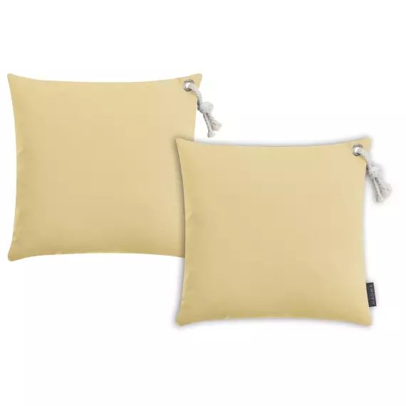 Housses de coussin avec cordelette jaune- Lot de 2- 40×40