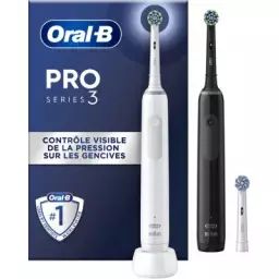 Brosse à dents électrique ORAL-B Pro 3900 DUO – Noire Et Blanche