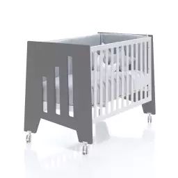 Lit bébé – bureau (2en1) 60×120 cm en gris marengo