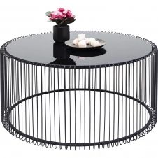 Table basse ronde Wire 80cm noire Kare Design