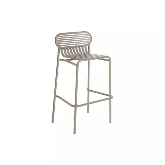 Tabouret de bar empilable Week-end en Métal, Aluminium – Couleur Beige – 55 x 49 x 104 cm – Designer Studio BrichetZiegler