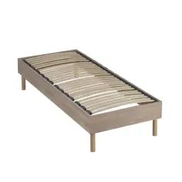 Sommier à lattes en kit bois couleur naturelle 90×200
