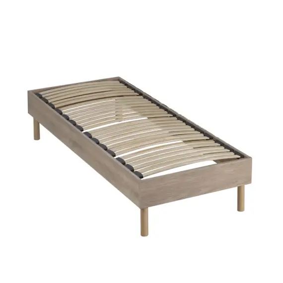 Sommier à lattes en kit bois couleur naturelle 90×200