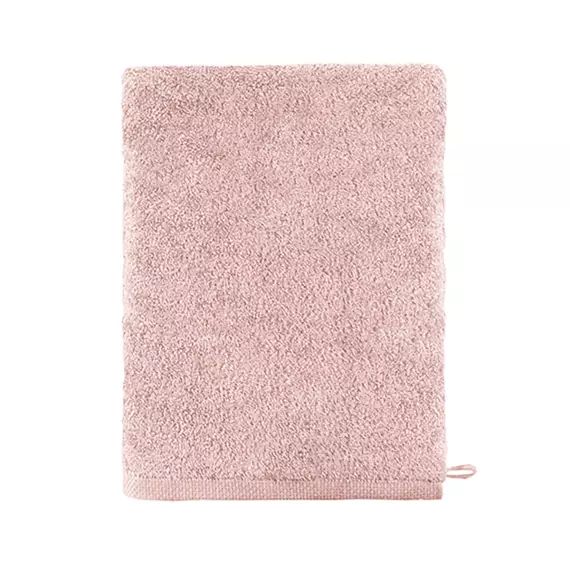 Gant de toilette en coton rose 16×21