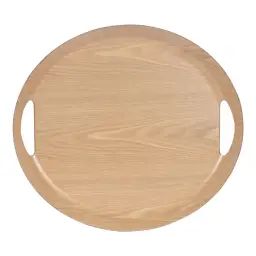 Plateau ovale 46×41 cm naturel en bois  marron