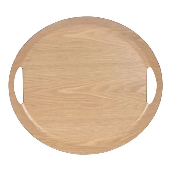 Plateau ovale 46×41 cm naturel en bois  marron