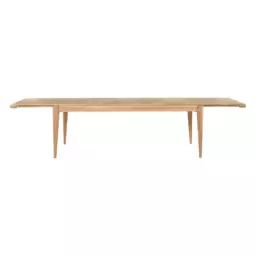 Table rectangulaire Gascoin en Bois, Chêne massif – Couleur Bois naturel – 220 x 95 x 104.65 cm – Designer Marcel Gascoin