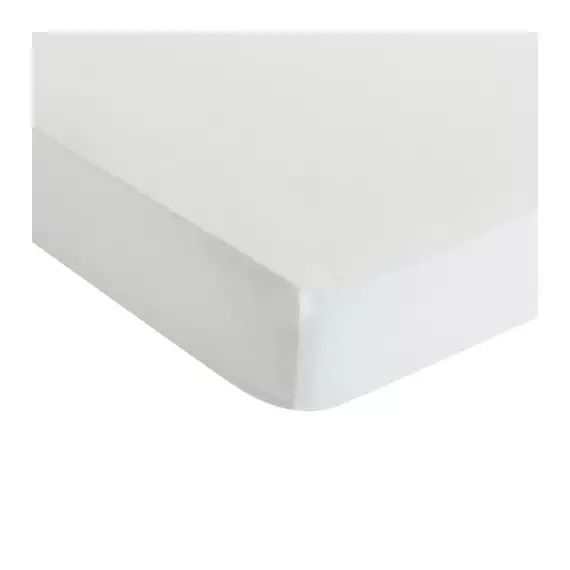 Drap housse blanc 140×190 cm DREAMEA CAMILLE