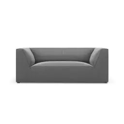 Canapé 2 places en tissu velours gris