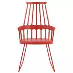 Fauteuil Comback en Plastique, Acier – Couleur Rouge – 60 x 58 x 100 cm – Designer Patricia Urquiola