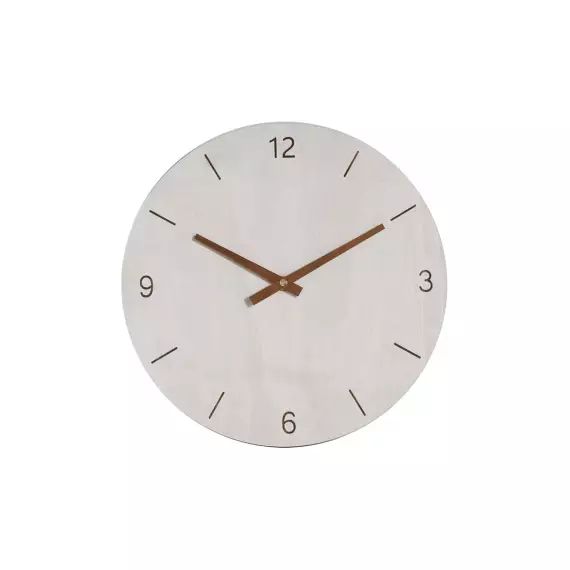 Horloge murale en contreplaqué beige