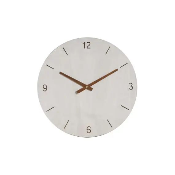 Horloge murale en contreplaqué beige