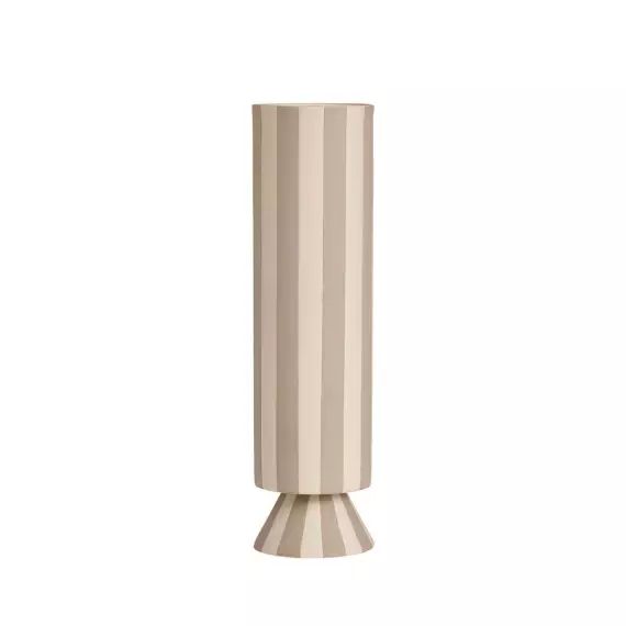 Vase gris en grès Ø8,5xH31cm