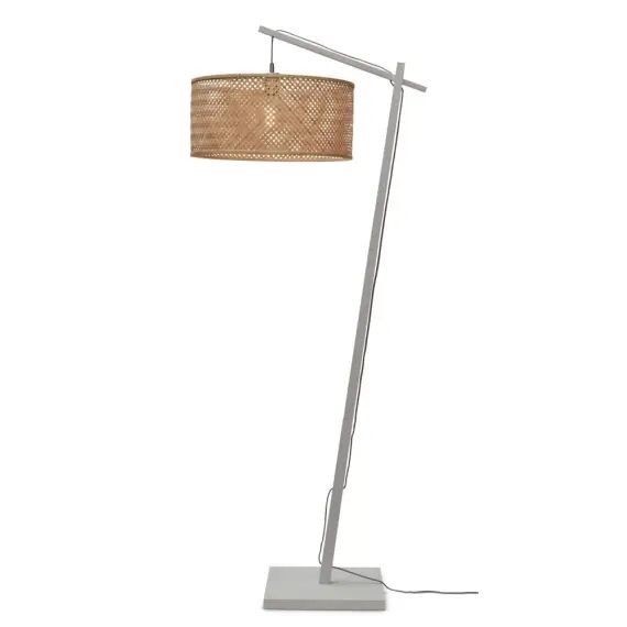 Lampadaire bambou abat-jour bambou blanc/naturel, h. 176cm