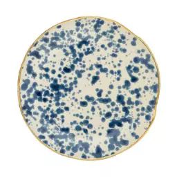 Assiette Vaisselle en Céramique, Porcelaine – Couleur Bleu – 20.8 x 20.8 x 20.8 cm