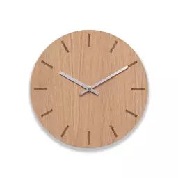 Horloge murale en bois beige D28cm