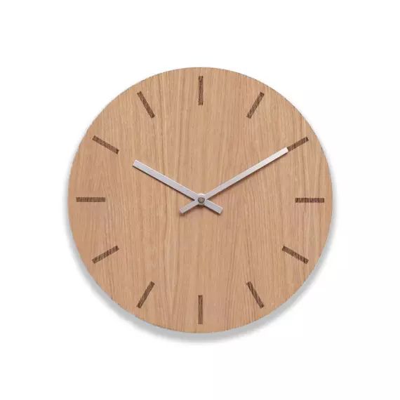 Horloge murale en bois beige D28cm