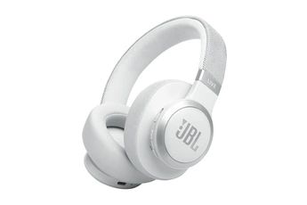 Casque audio Jbl Live 770 NC Blanc, Casque Circum-Auriculaire sans fil a reduction de bruit adaptative