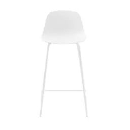 Hel – Lot de 2 chaises de bar en plastique et métal H67,5cm – Couleur – Blanc