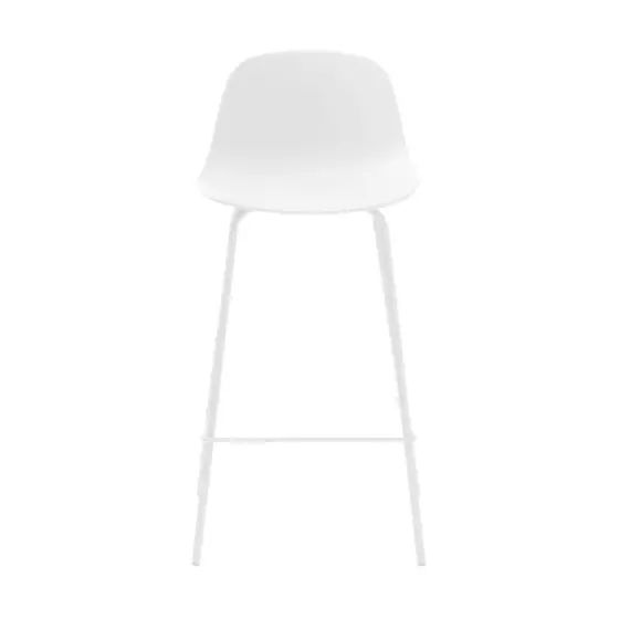 Hel – Lot de 2 chaises de bar en plastique et métal H67,5cm – Couleur – Blanc
