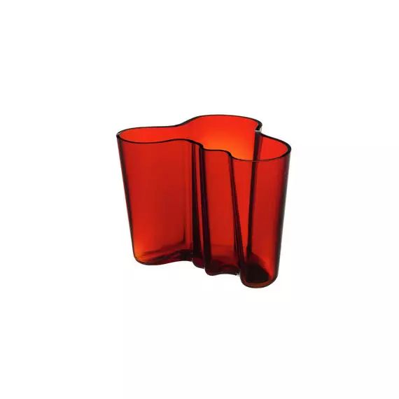 Vase Aalto en Verre – Couleur Rouge – 22 x 24 x 16 cm – Designer Alvar Aalto