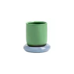 Pot de fleurs Pot de fleurs en Céramique, Grès – Couleur Vert – 14.5 x 14.5 x 15 cm