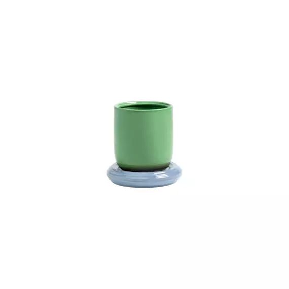 Pot de fleurs Pot de fleurs en Céramique, Grès – Couleur Vert – 14.5 x 14.5 x 15 cm