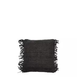 Housse de coussin en coton noir et bleu marine 40×40