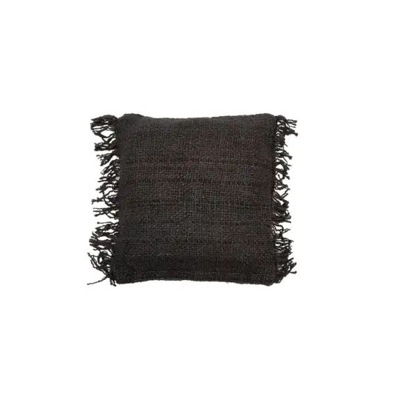 Housse de coussin en coton noir et bleu marine 40×40