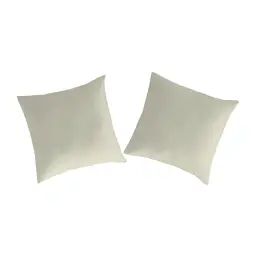 2 Taies d&rsquo;oreiller en percale de coton 65×65 cm vert