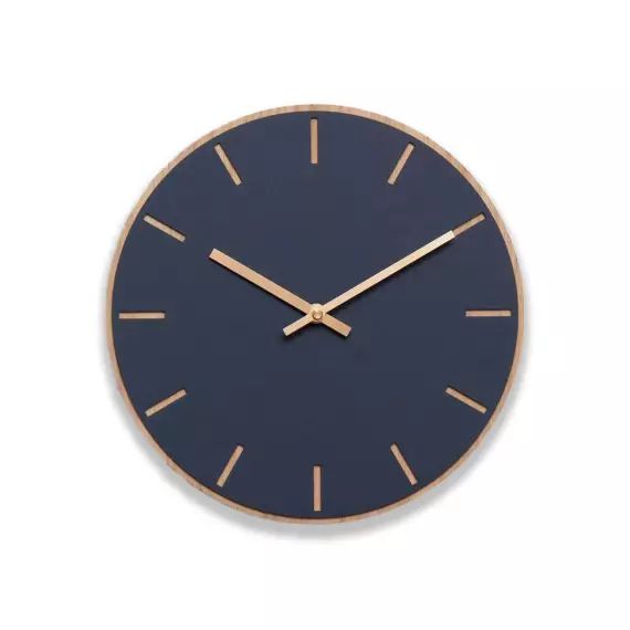 Horloge murale en linoléum bleu D28cm