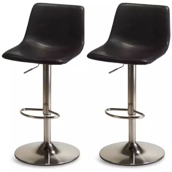 Lot de 2 chaise de bar en simili noir H84