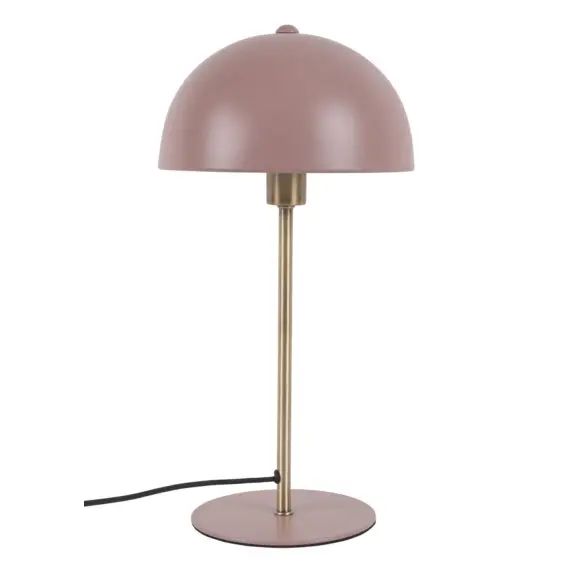 Lampe à poser champignon en métal rose pastel