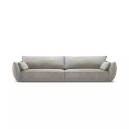 Canapé 4 places en tissu chenille gris clair