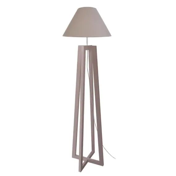 Lampadaire bois taupe