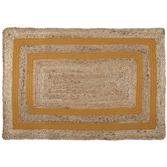 Tapis moutarde jute coton 60x90cm