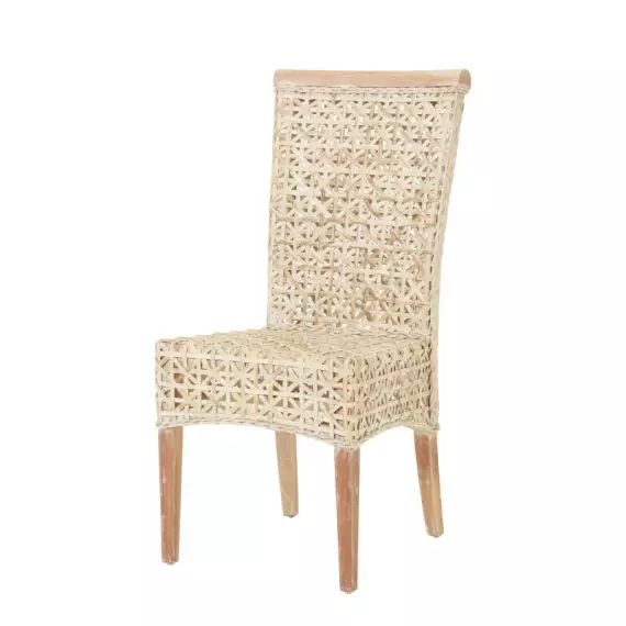 Chaise en rotin pour salon beige