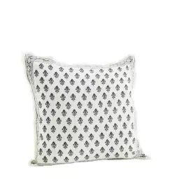 Coussin en coton noir et blanc – 50 x 50 cm