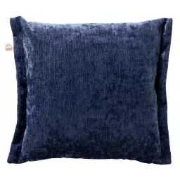 Housse de coussin bleu en polyester-45×45 cm uni