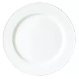 Lot de 24 assiettes rondes en porcelaine blanche D 23 cm
