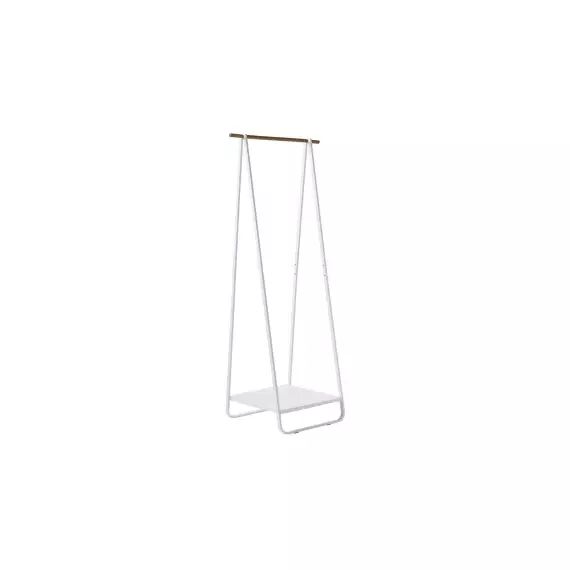 Portant simple en acier SUZY coloris blanc/ bois