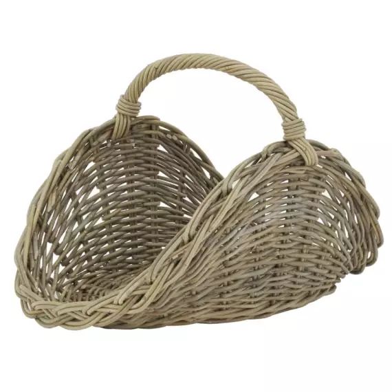 Panier à bûches en poelet oval gris