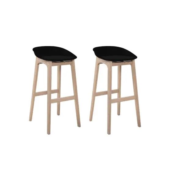 Lot de 2 tabourets de bar noirs