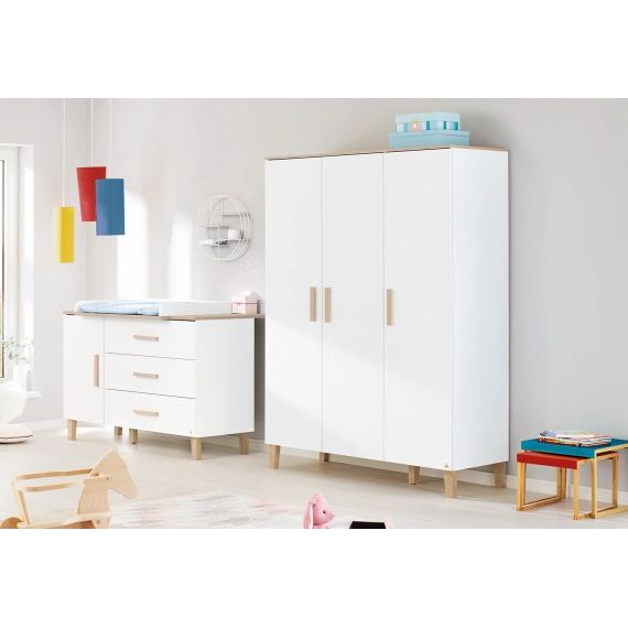 Armoire enfant 3 portes blanc