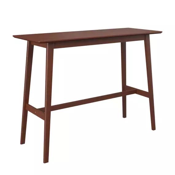 Table de bar rectangulaire en bois foncé, 4 personnes