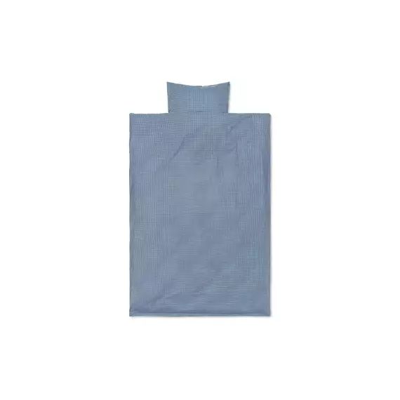 Parure de lit 1 personne Lit en Tissu, Coton biologique GOTS – Couleur Bleu – 22.89 x 22.89 x 22.89 cm