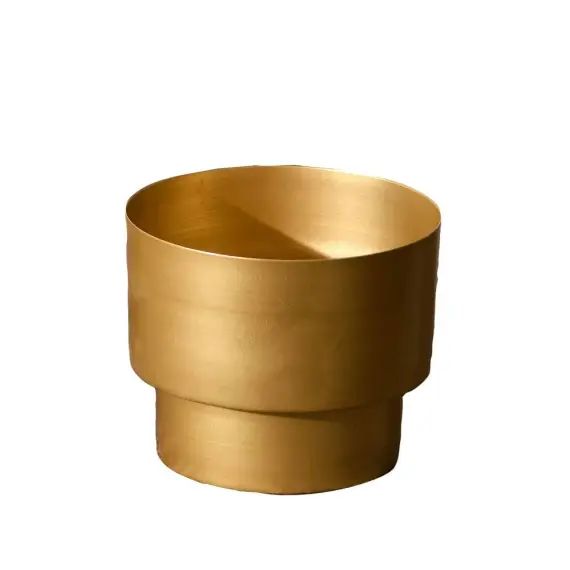Cache-pot d&rsquo;intérieur en métal jaune
