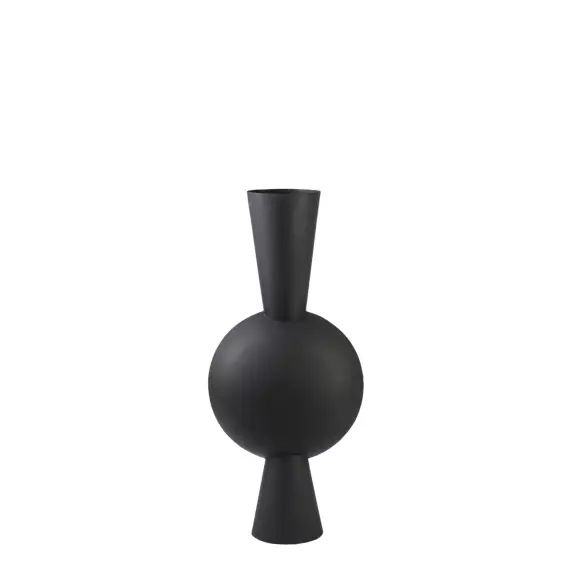 Vase noir métal 38×17.5×79.5cm
