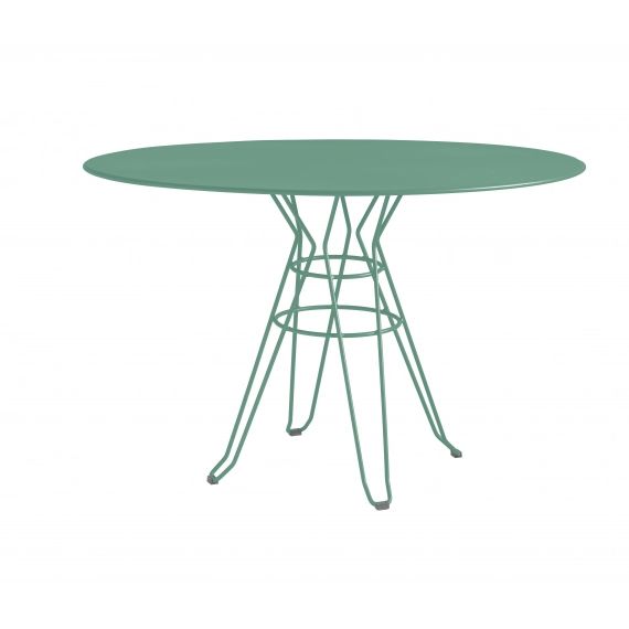 CAPRI – Table rond en acier vert D110